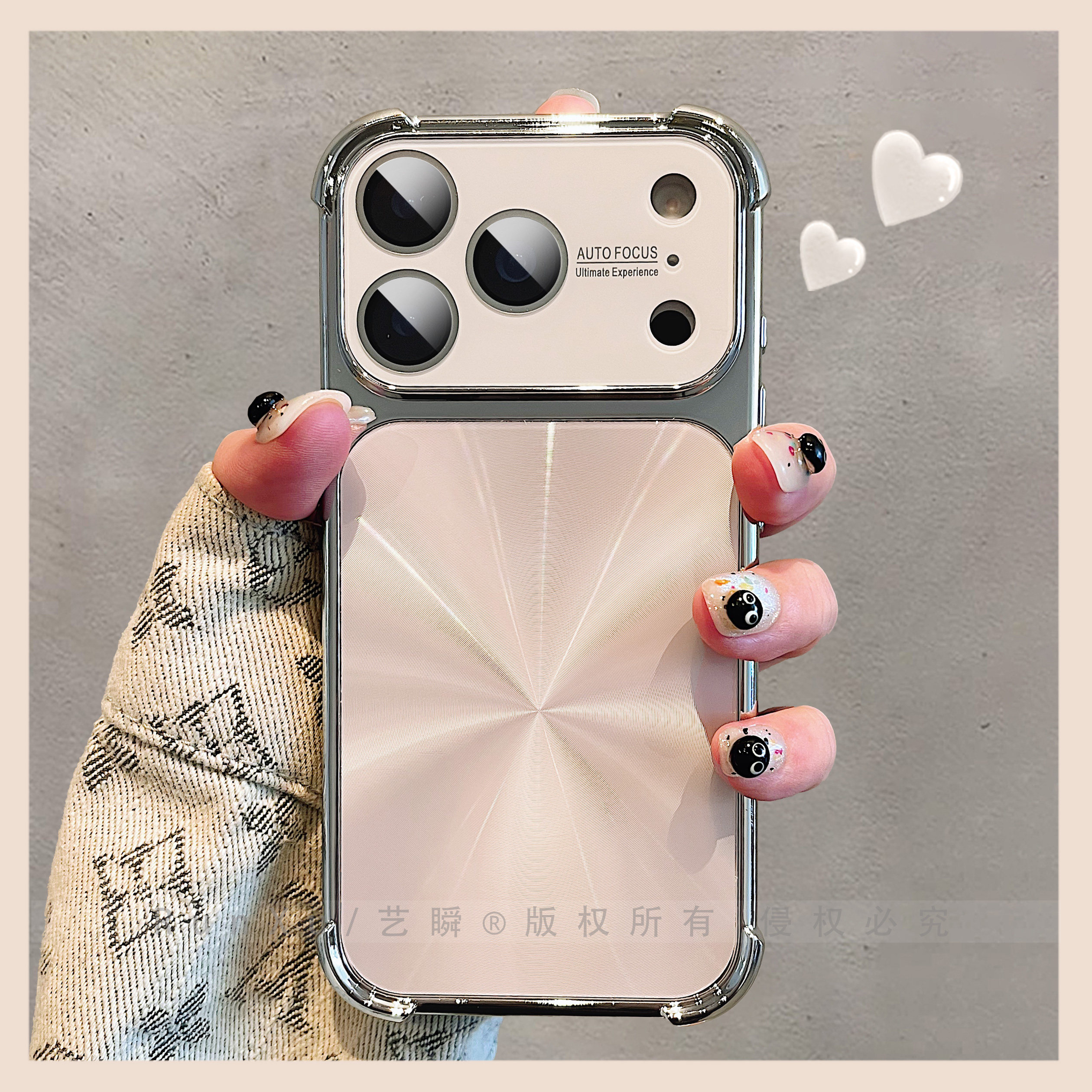 轻奢香槟金镭射CD纹自带镜头膜适用苹果17ProMax手机壳新款iPhone16pro全包14加厚四角全包防摔ip15pro保护套,3C数码配件,手机保护套/壳,淘宝优惠券,粉丝福利购,淘宝优惠卷