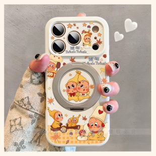 乖萌星星人的秋日郊游日记适用苹果17promax手机壳真液态硅胶16磁吸支点壳14新款亲肤15旋转支架全包ip保护套