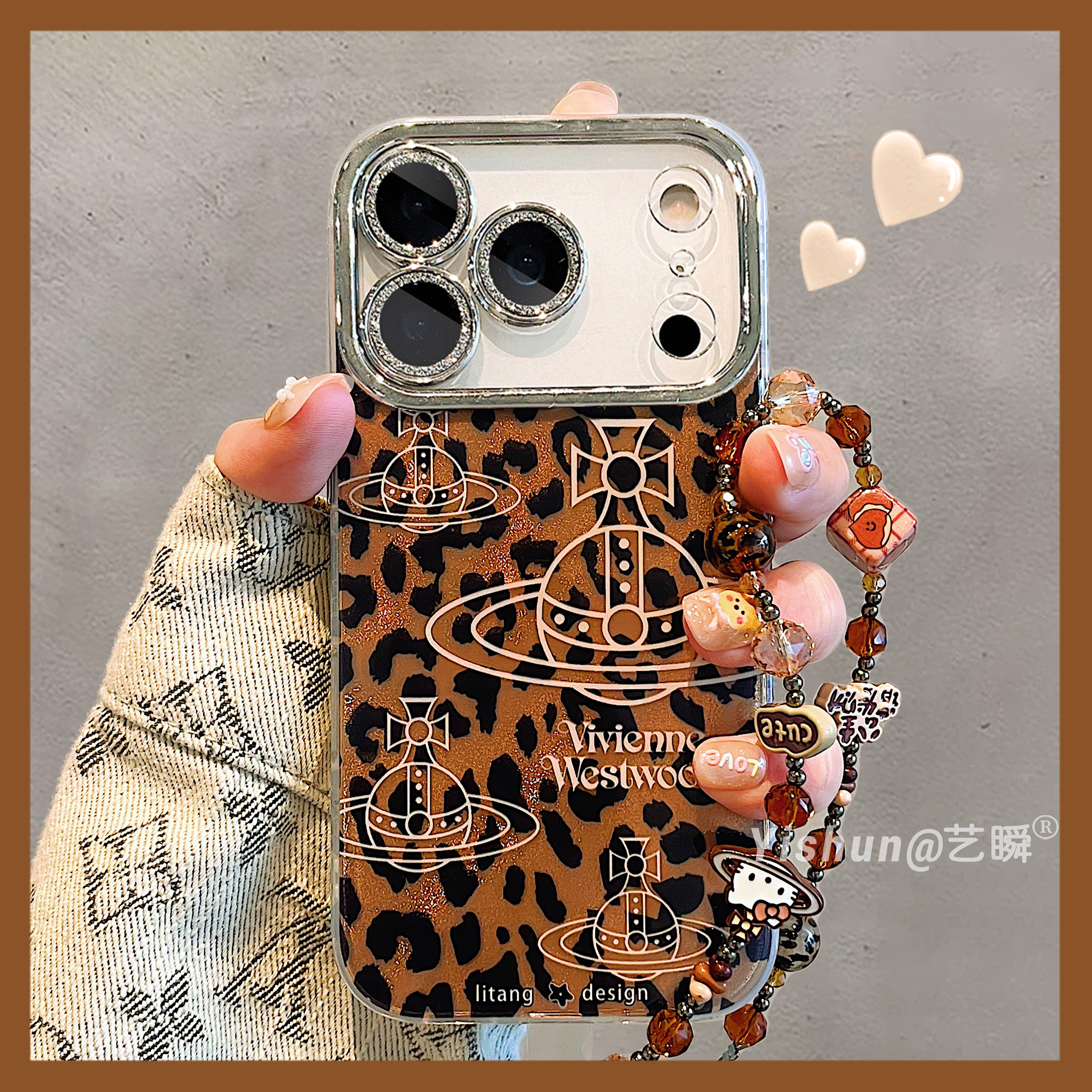 秋冬复古时尚豹纹西太后适用iPhone17ProMax手机壳苹果16pro新款15简约全包镜头13防摔14高级感Air硅胶保护套