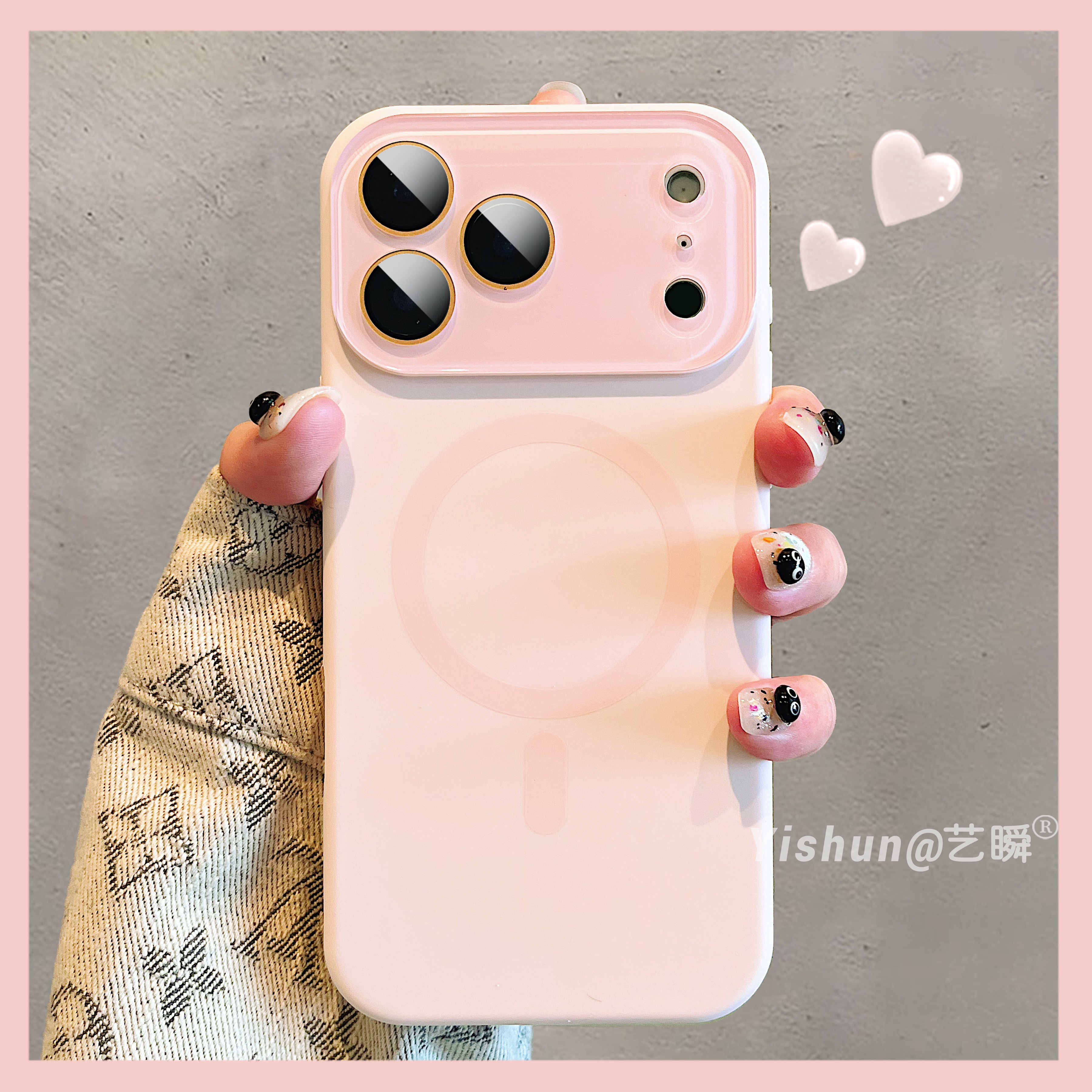 樱花粉磁吸一体镜头膜液态硅胶适用苹果17ProMax手机壳新款女iPhone16软糯亲肤14高级感15全包防摔ip13保护套