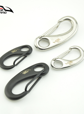 KEEP DIVING 316不锈钢白色黑色潜水单头扣蛋形钩水肺背飞装备