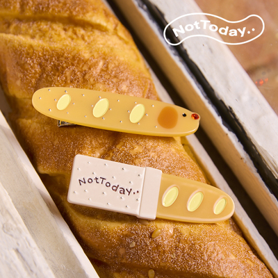 NotToday|法棍与面包狗发夹 刘海夹对夹少女简约面包小狗发夹