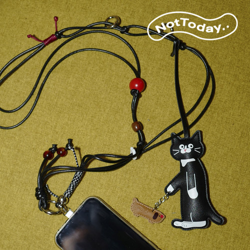 NotToday|遛狗小猫 可调节手机挂绳斜挎可背 钥匙扣包挂件手机链