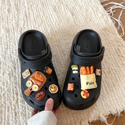 可爱仿真法棍面包洞洞可拆卸鞋扣