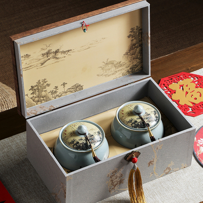 陶瓷茶叶礼盒装空盒高档绿茶白茶