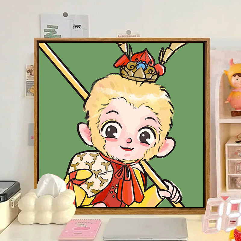 西游记卡通人物数字油画diy填充涂色填色画儿童手工丙烯装饰挂画图片