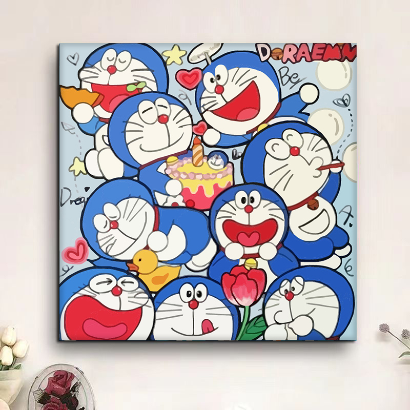 丙烯现代简约diy数字油画手绘