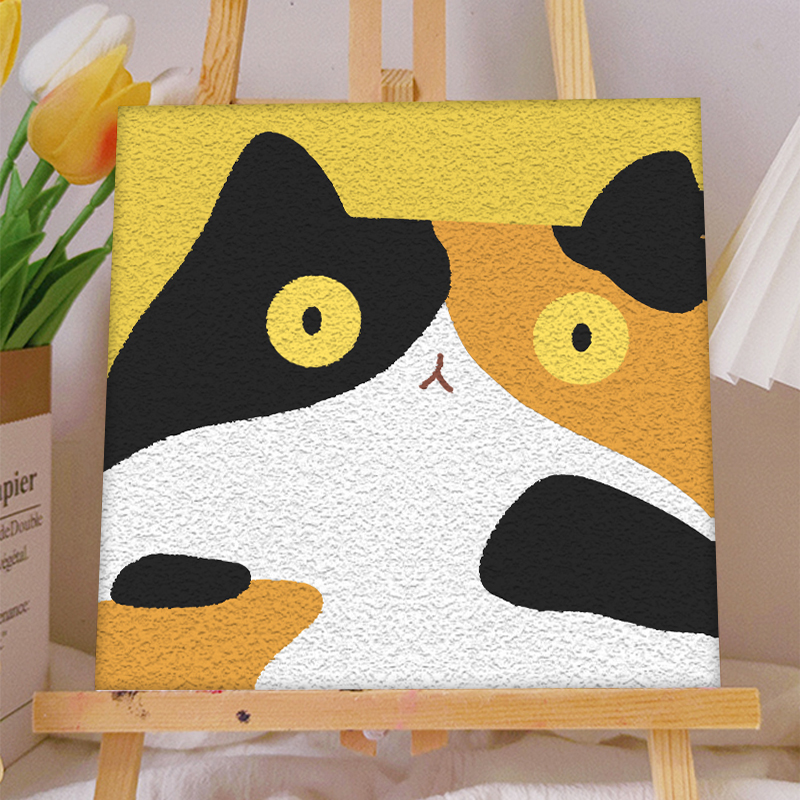 丙烯简约现代手工肌理画数字油画