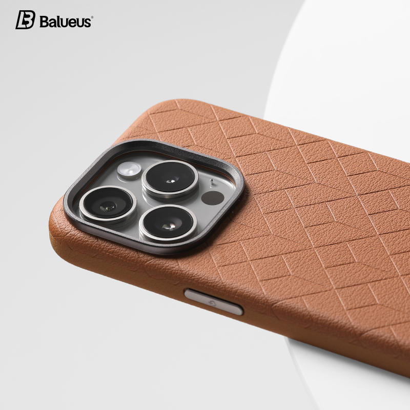 真皮时尚压纹！苹果15手机壳