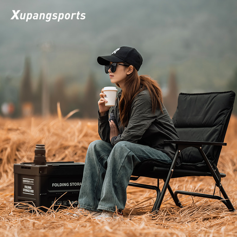 户外折叠椅超轻铝合金便携式扶手靠背沙发椅露营咖啡店克米特椅子