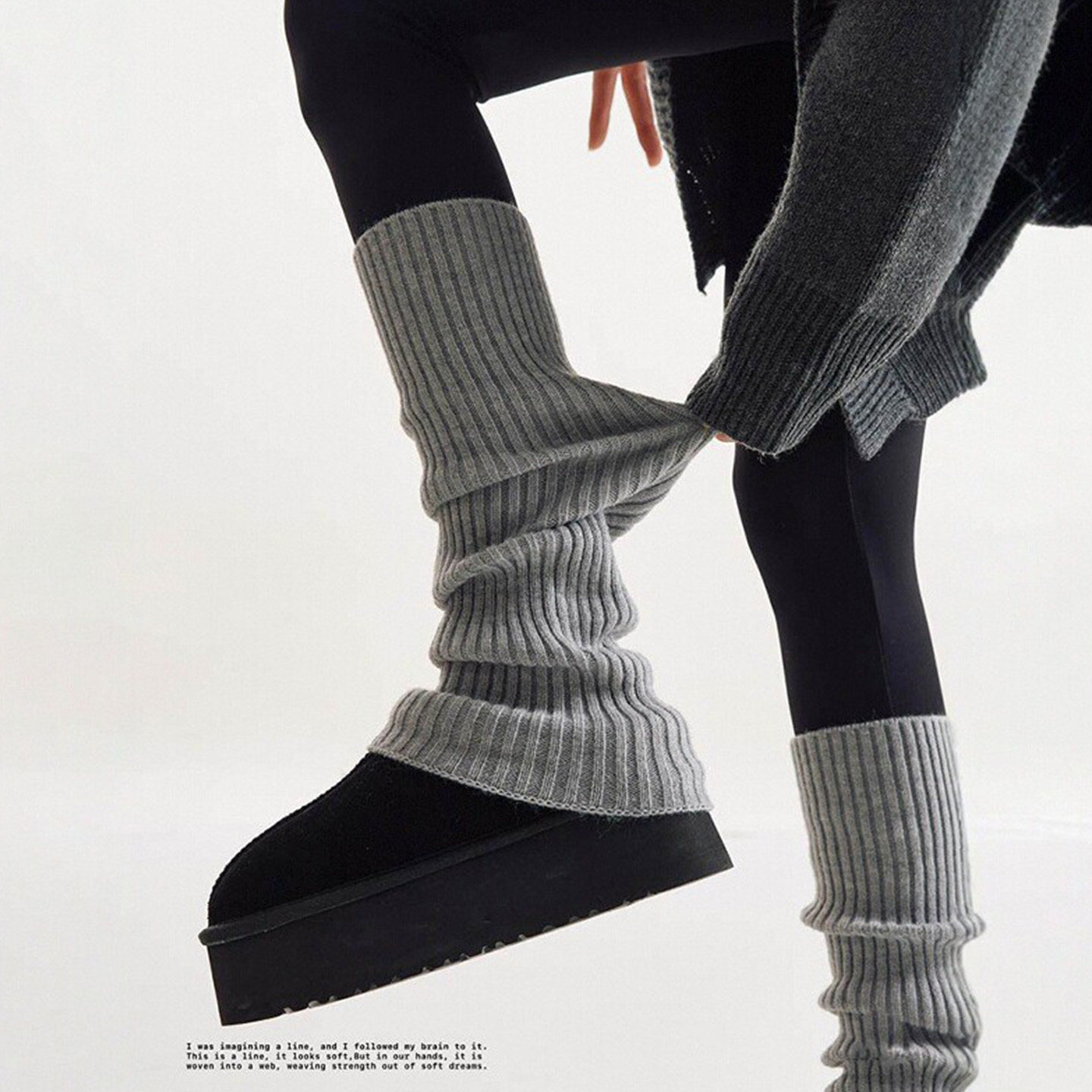 又到打底裤配袜套的季节！针织腿套~粗腿能驾驭~修饰腿型堆堆袜套