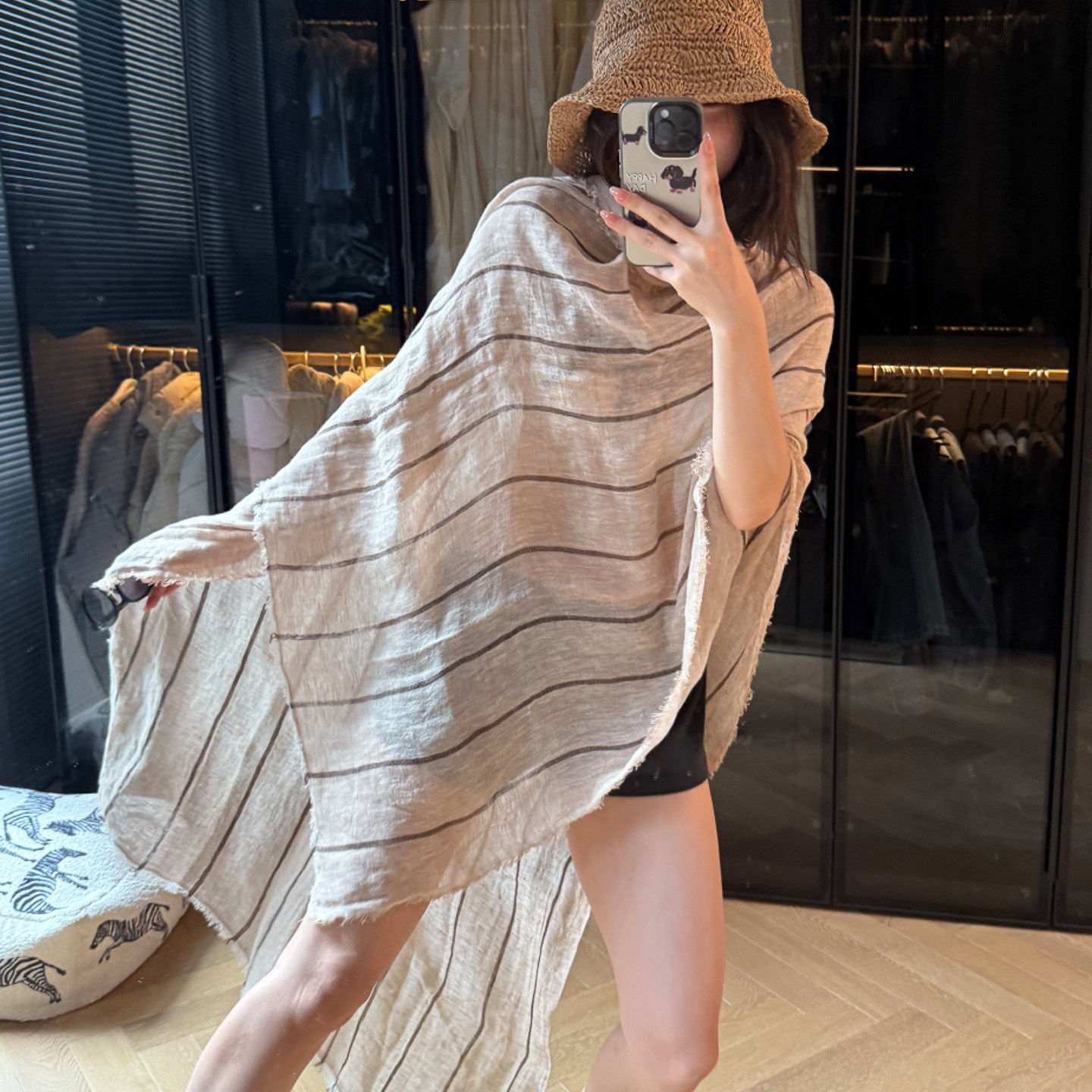 韩系条纹披肩防晒遮阳沙漠埃及旅游透气装饰围巾民族风复古文艺女