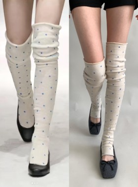 Ashley同款踩脚袜套！真的很显腿细～加厚款更保暖～波点堆堆袜套