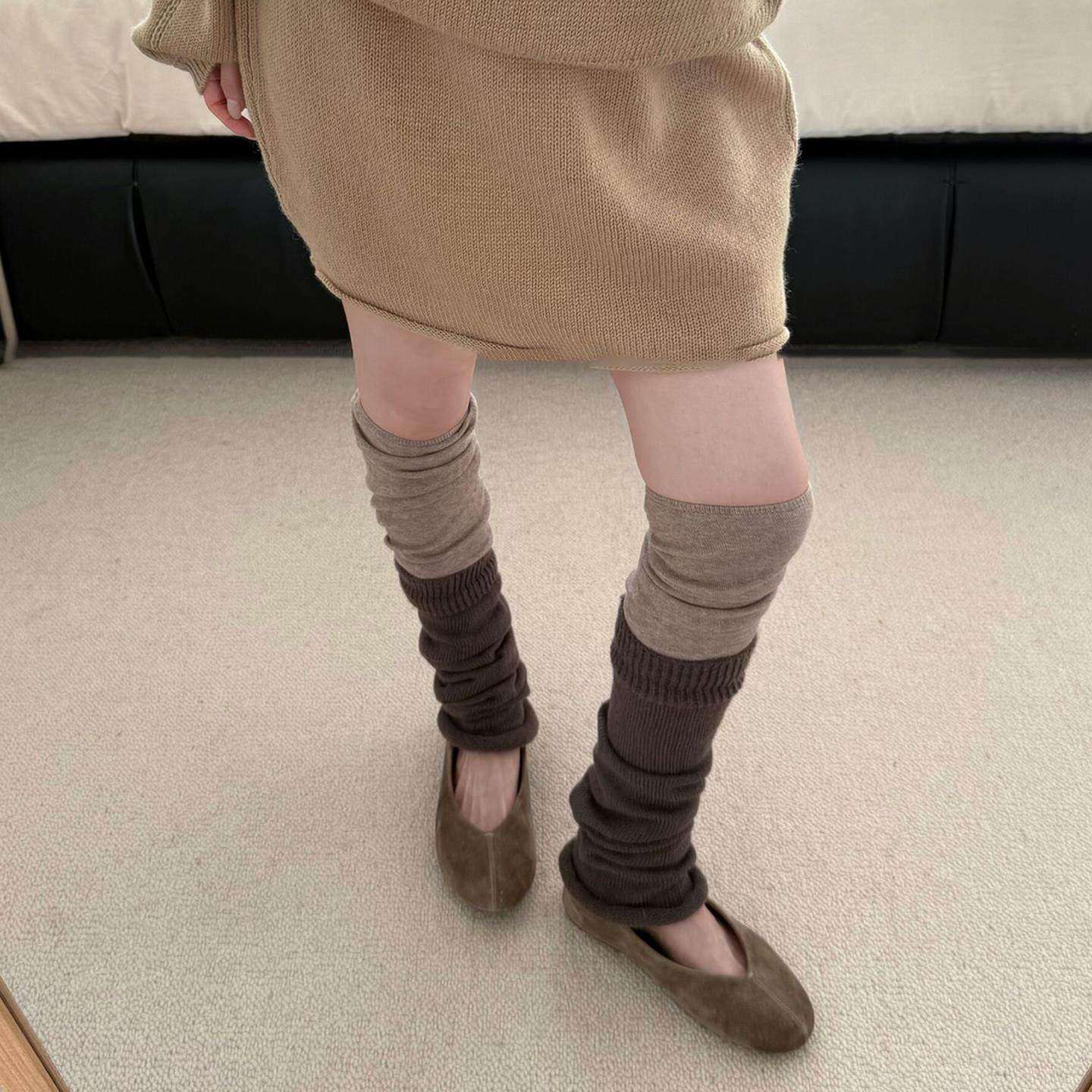 "如风如光如泡影"2025冬双拼过膝袜套保暖双口堆堆小腿拼接腿套女,女士内衣/男士内衣/家居服,长筒袜,淘宝优惠券,粉丝福利购,淘宝优惠卷