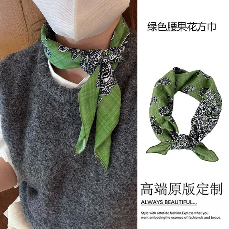 新款高级韩系棉麻春季薄款小方巾