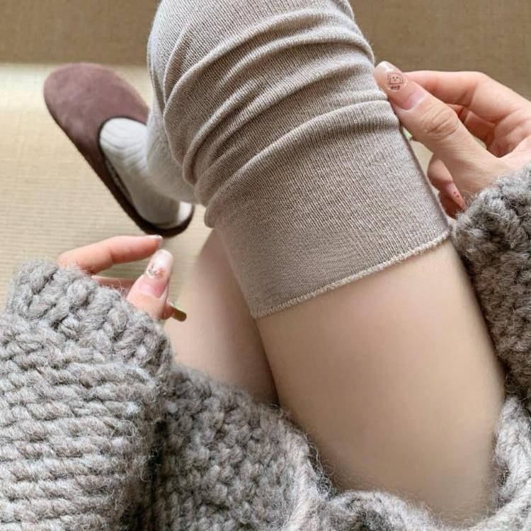 竖纹miu系分段式收紧微压过膝袜