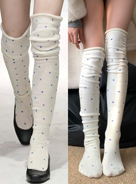 Ashley同款过膝袜~加绒袜版本！堆起来没有那么厚重！过膝袜鞋带