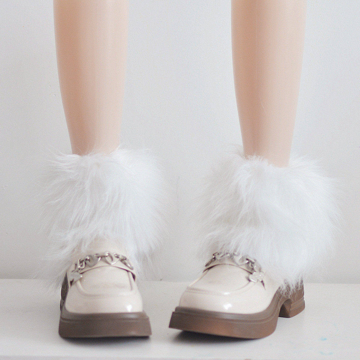 白色仿皮草袜套甜美可爱毛绒腿套亚文化日系Lolita毛茸走秀表演女,女士内衣/男士内衣/家居服,中筒袜,淘宝优惠券,粉丝福利购,淘宝优惠卷