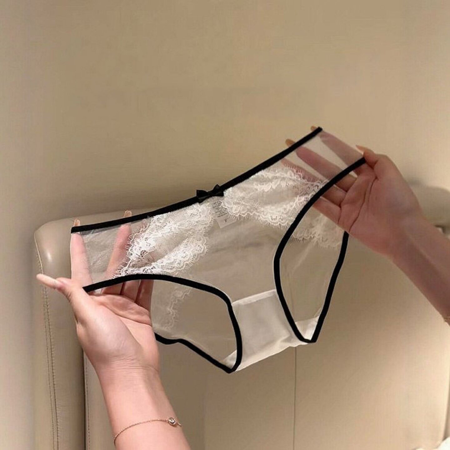 法式蕾丝女士内裤性感微透纯欲风
