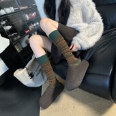 秋裤 平替 复古美拉德民族拉夫风气质秋冬新款 勃肯鞋 穿搭小腿袜