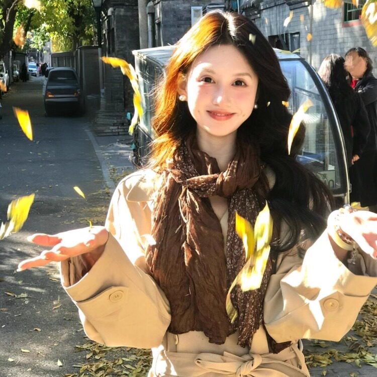 碎花拼接褶皱棉麻围巾女春秋旅游拍照氛围感丝巾复古文艺披肩围脖