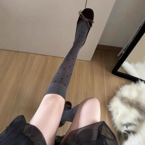高级感纯欲天花板冰冰凉凉波点袜