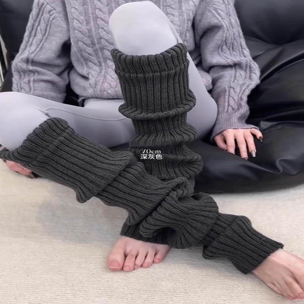 BM同款棕绿色腿袜套～保暖又实用