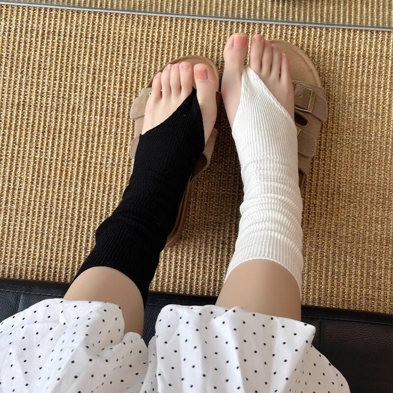 白色踩脚袜套夏天夹脚堆堆袜套女