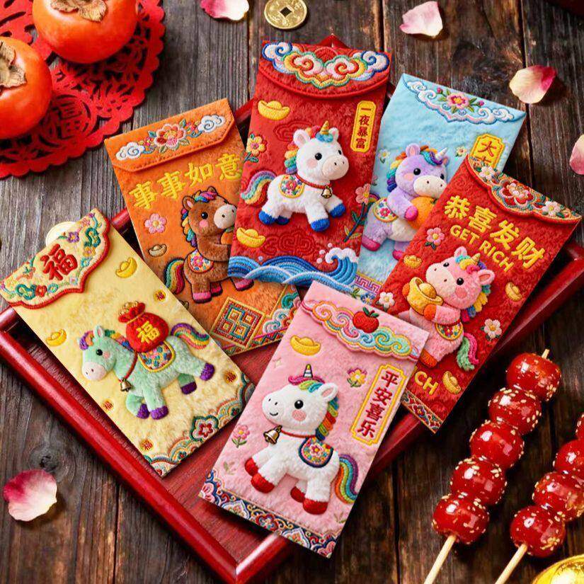 2025新款马年5D立体打印小马红包