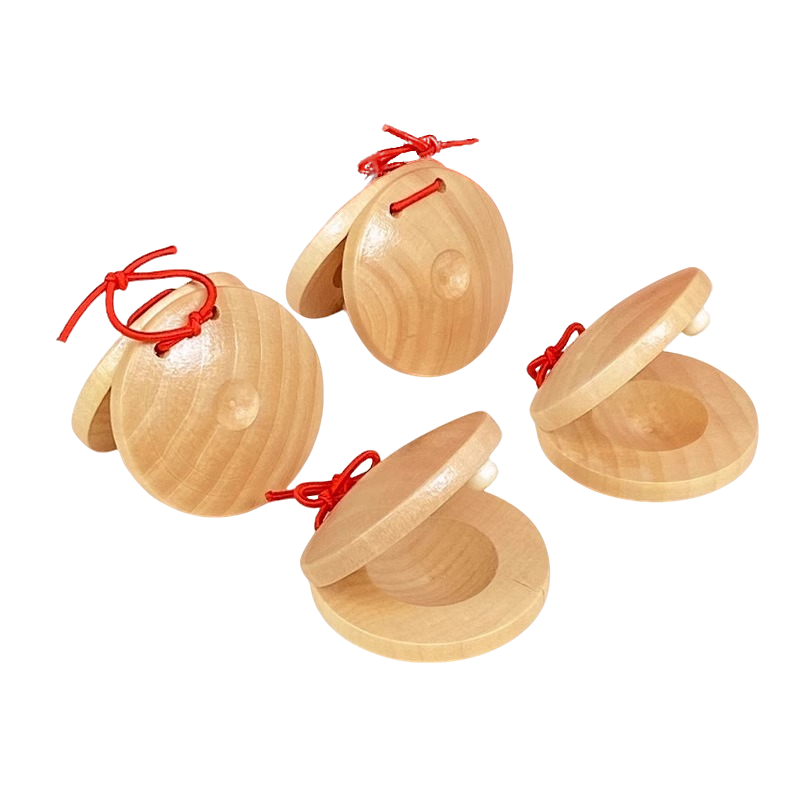 儿童响板乐器幼儿园口才奥尔夫打击乐原木手指圆舞板小快板实用