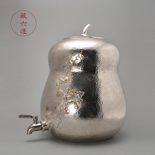 日本藏六造 纯银999纯手工一张打纯银水缸 大容量高工储水缸