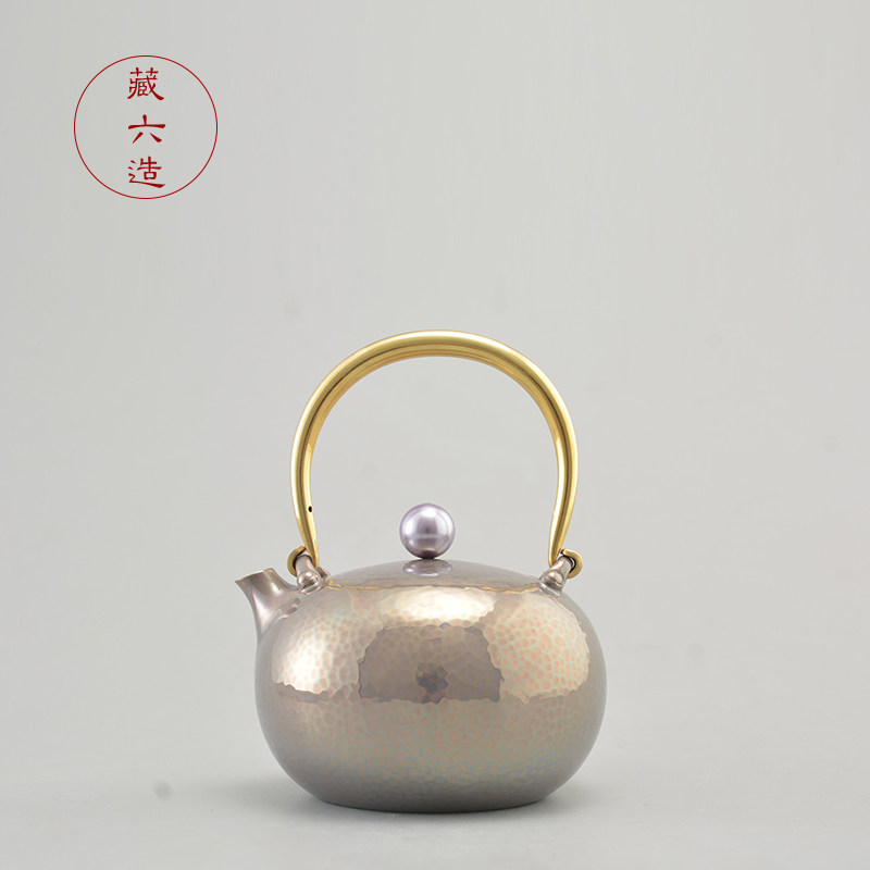 藏六造 锤纹紫霞宝珠银壶 纯手工银壶纯银999烧水泡茶壶高端茶具,餐饮具,茶壶,淘宝优惠券,粉丝福利购,淘宝优惠卷