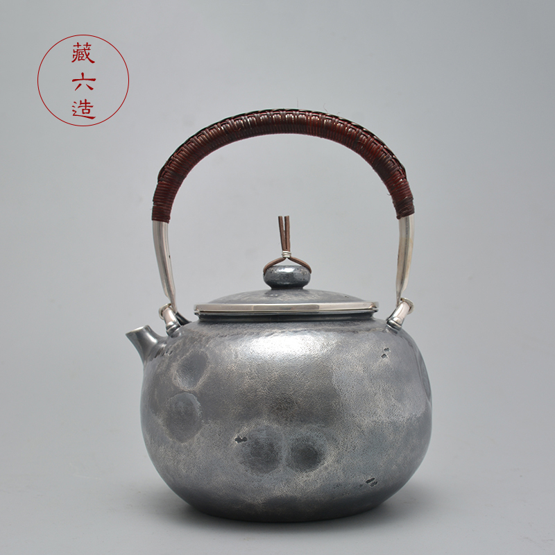 藏六造仿古纯银烧水壶