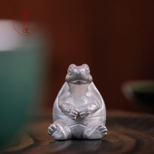 藏六造 纯银999神龟茶宠摆件 茶道配件 家用功夫茶宠