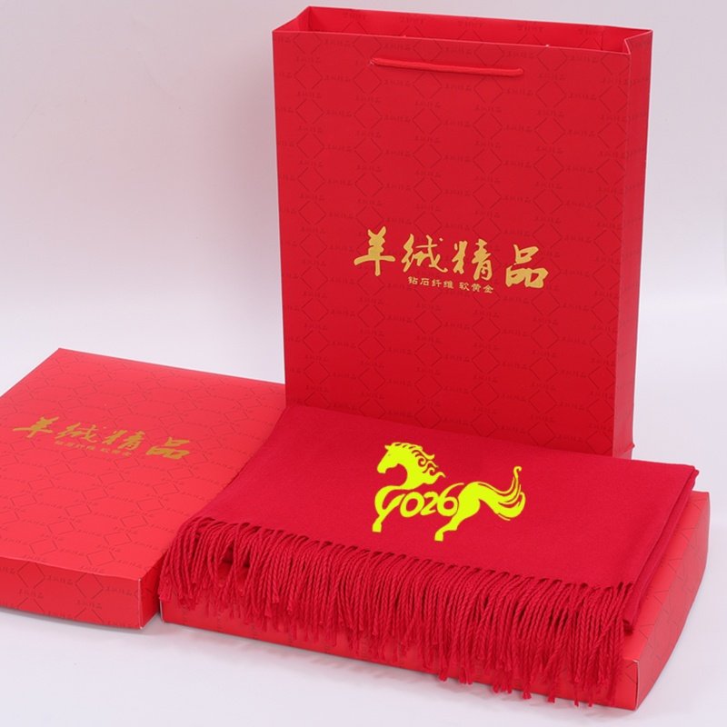 中国红围巾仿羊绒公司年会披肩