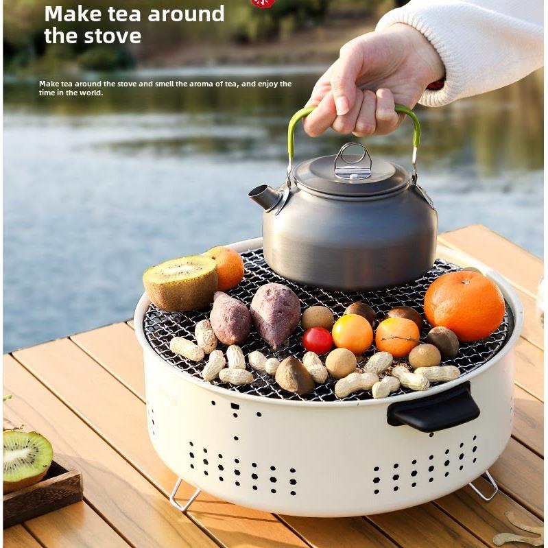 多功能烧烤炉围炉煮茶户外阳台烧烤架家用取暖炉便携烧烤架炭烤炉