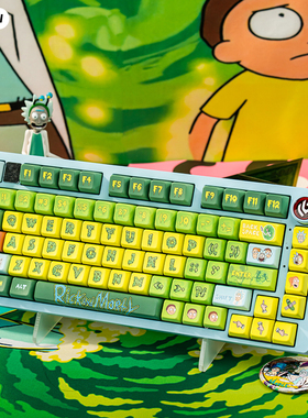 神乃川 瑞克和莫蒂键帽 莫蒂博士键帽MDA高度五面热升华 绿色键帽