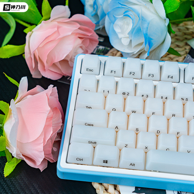 神乃川透明雾白磨砂雾透键帽