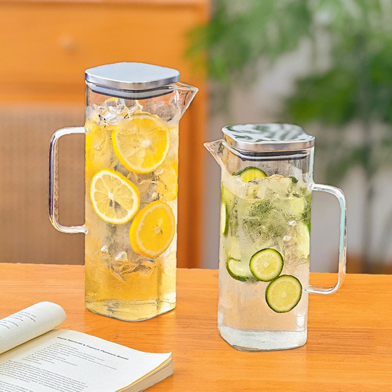 方形冷水壶家用耐高温大容量玻璃凉水壶2025新款带把手泡茶壶扎壶