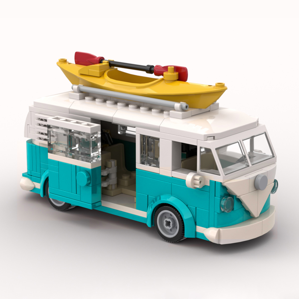 MOC大众T1 科技积木 98772   冲浪车 308PCS