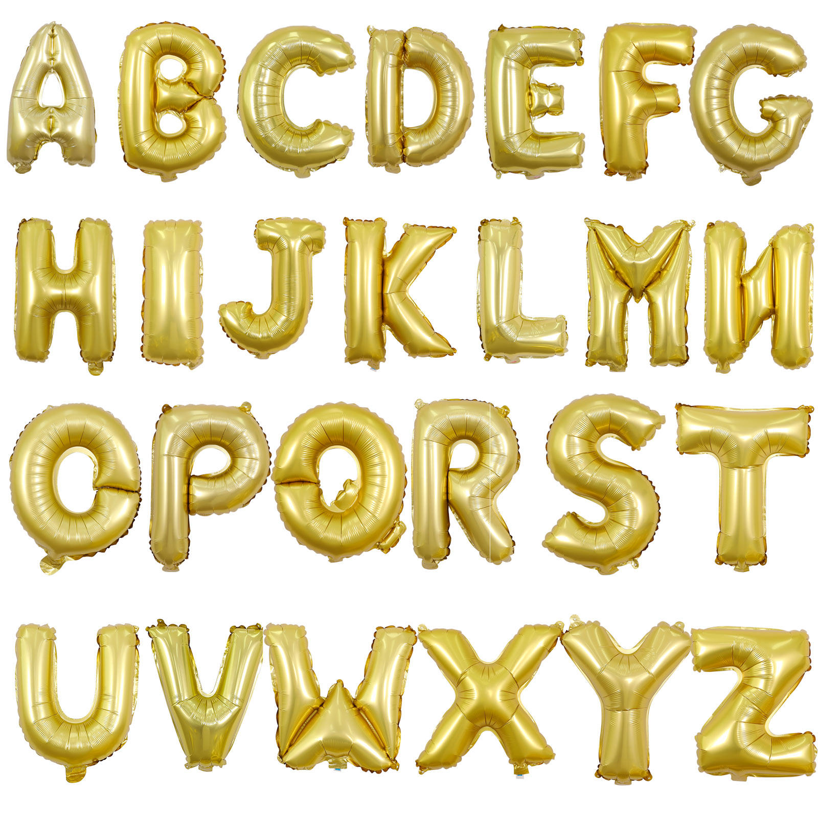 16寸英文字母 铝膜银色金色26个名字生日布置装饰铝膜气球拼音