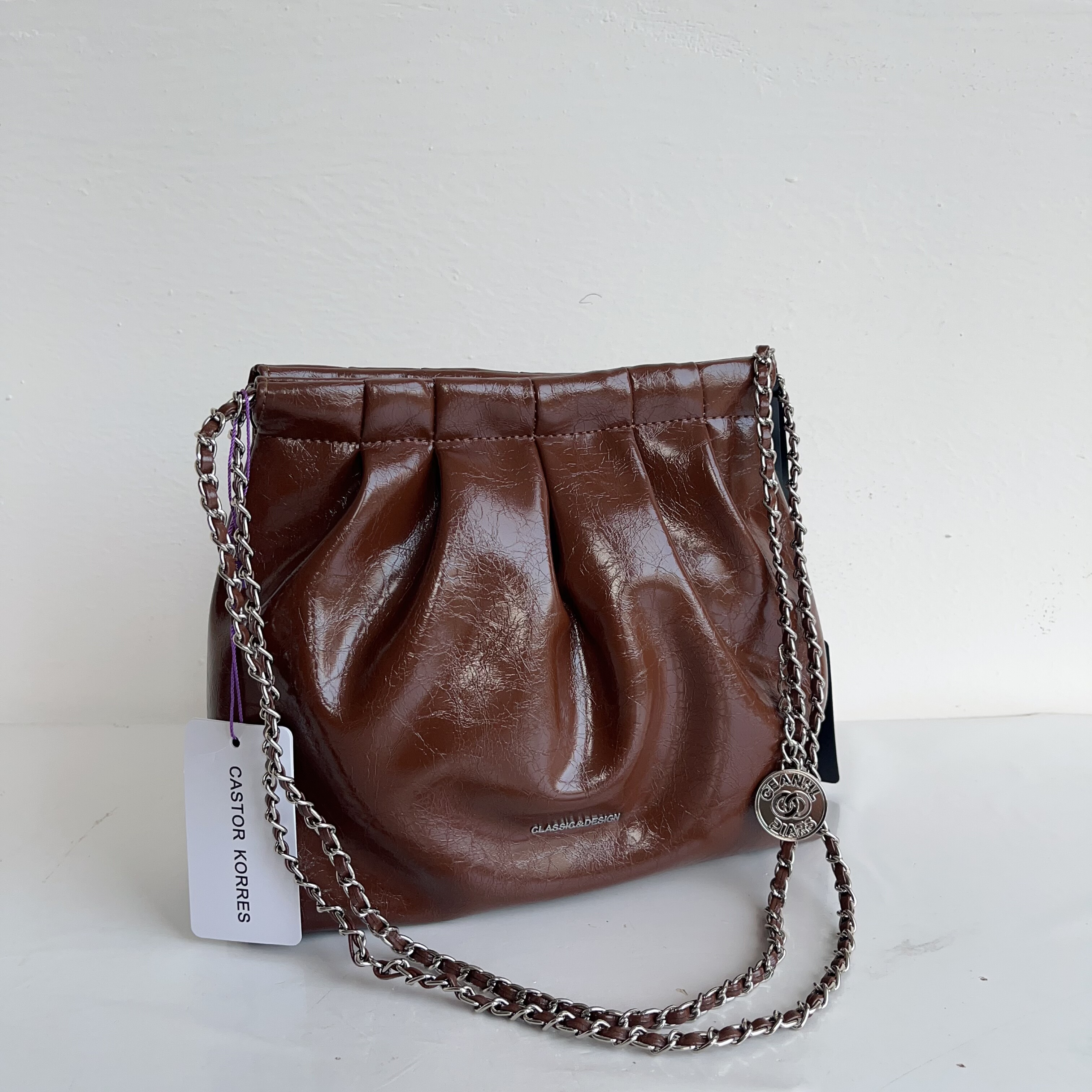 公司单正价200+小托特包2025新款褶皱包链条腋下包包女通勤单肩包