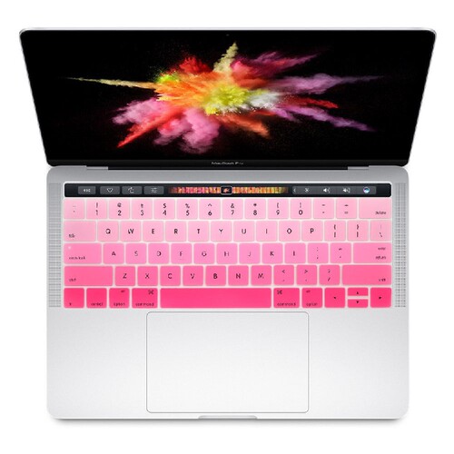 适用苹果笔记本macbook键盘膜touch bar彩虹渐变13 15寸pro软硅胶
