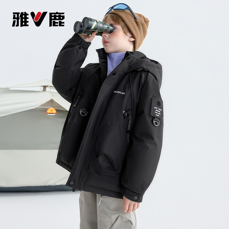 雅鹿户外极寒2026新款儿童加厚羽绒服中长款男童女童大童冬季外套