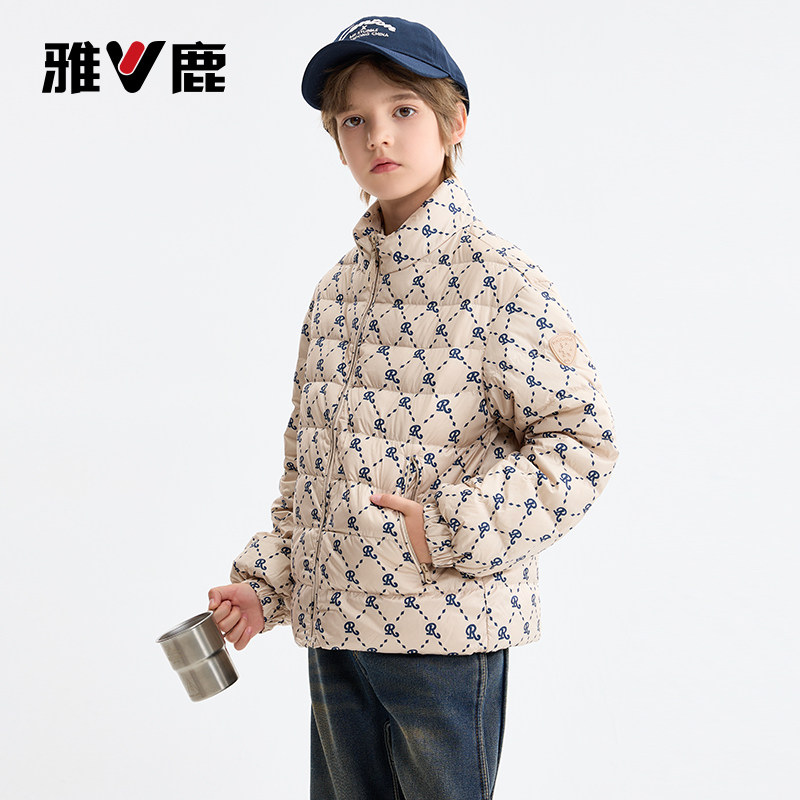 雅鹿亲子装立领儿童轻薄羽绒服内胆短款男女童大童秋冬季薄款外套