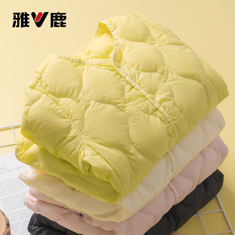 雅鹿儿童轻薄羽绒服内胆短款男童女童中大童小童学生校服神器内穿