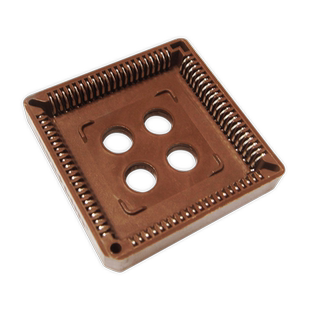 高科美芯IC集成电路座方孔/圆孔PLCC44槽锁紧座活动测试座宽窄体