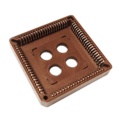 高科美芯IC集成电路座方孔/圆孔PLCC44槽锁紧座活动测试座宽窄体