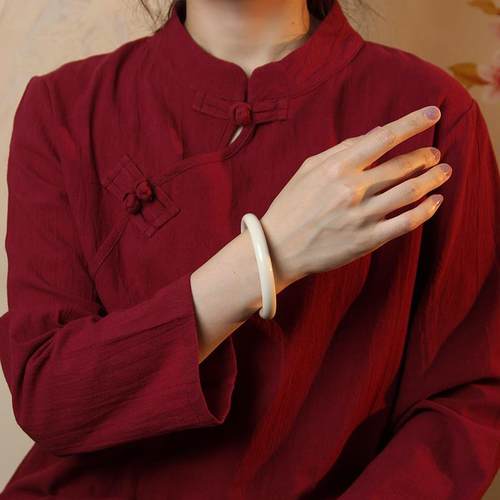 2025猛犸手镯女男冰料水晶玛瑙白色手链手串散珠子叮当镯象牙牙雕