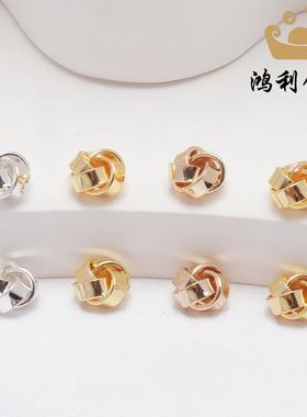 202614K包金保色麻花隔珠隔片diy手工饰品配件穿珠手链项链四合花